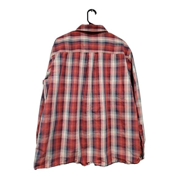 Carhartt Men's Cotton Button Down Plaid Shirt Red Size 2XL Slim Fit Long… - Picture 2 of 9